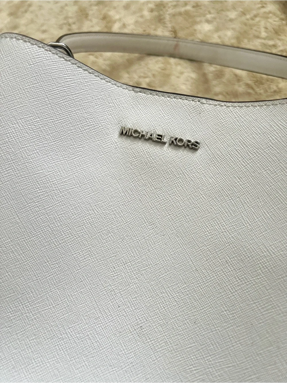 MICHAEL KORS White Medium Size Satchel Purse